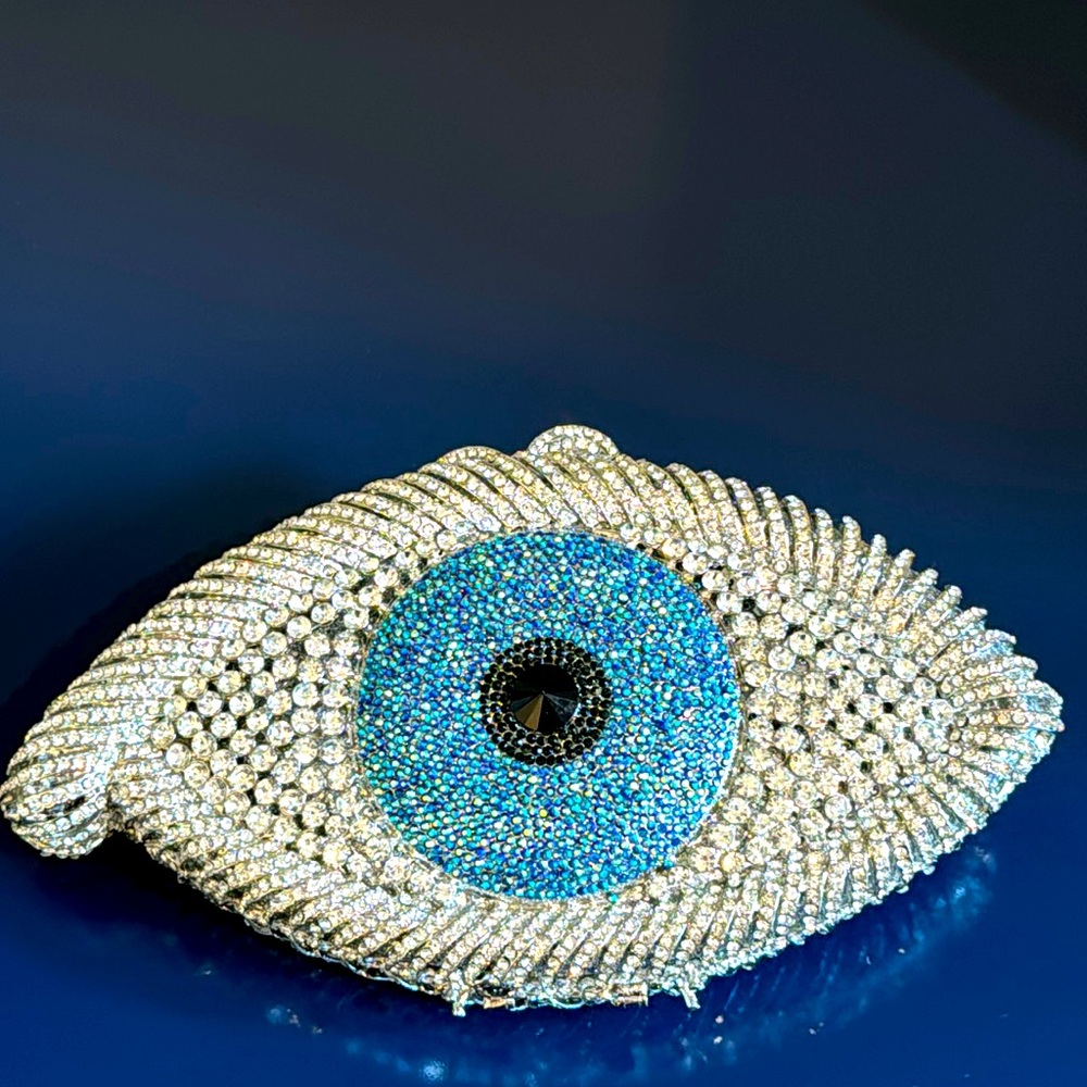 NWOT Irene Erika evil eye crystal clutch